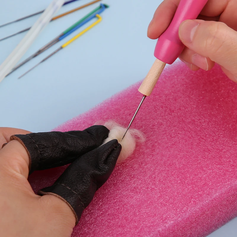 MIUSIE 4 шт. инструменты для валяния с деревянной ручкой шерстяной войлочной шерсти