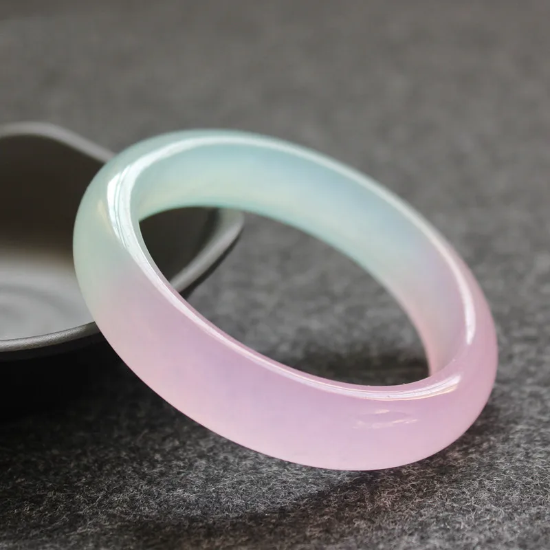 

Natural Ice Half Oil Half Purple Quartzite Jade Bracelet Women's Fashion Versatile Jade Bracelet