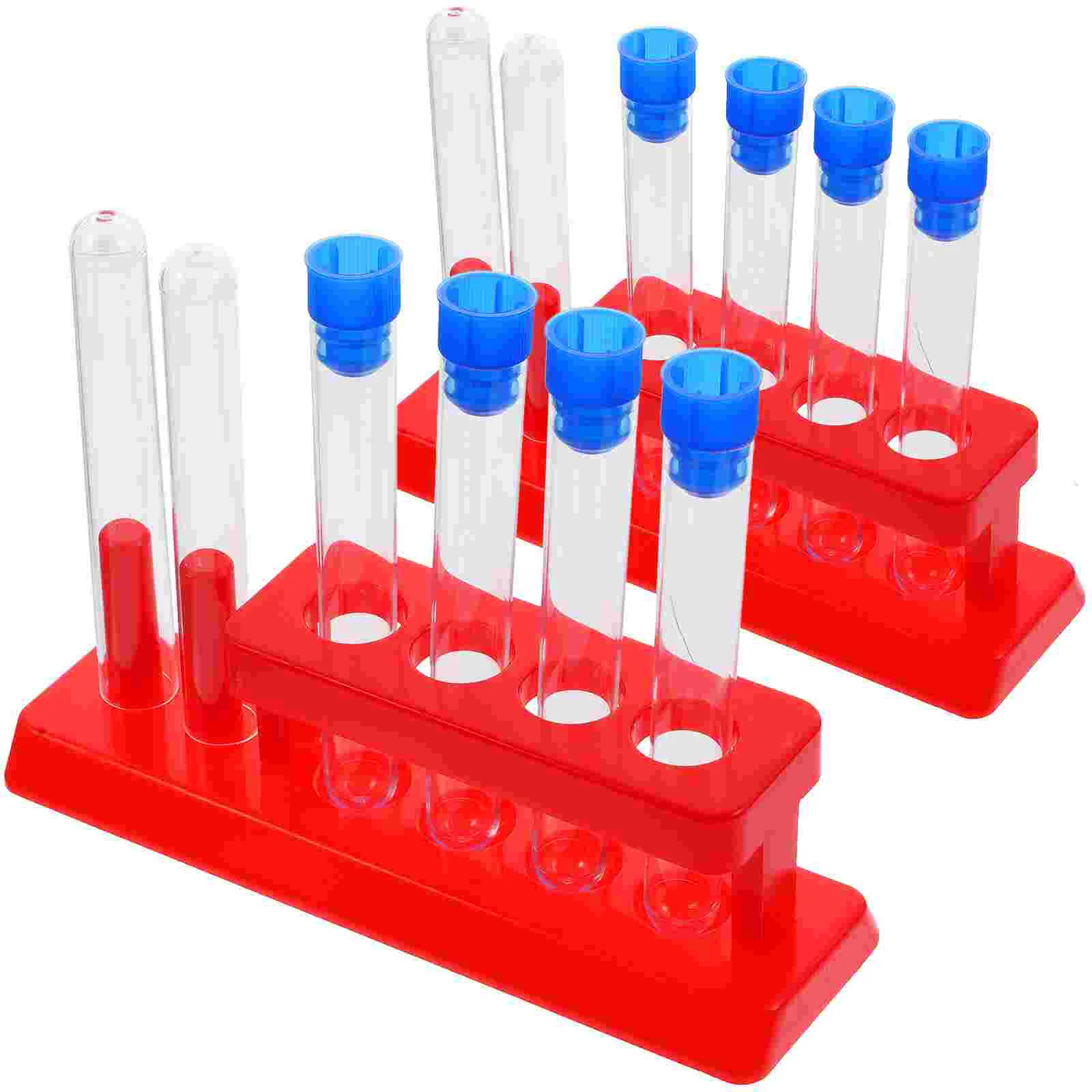 

Test Tube Kit Testing Sample Tubes Reusable Plastic Containers Experiment Rack Student Pallet Glass pipes