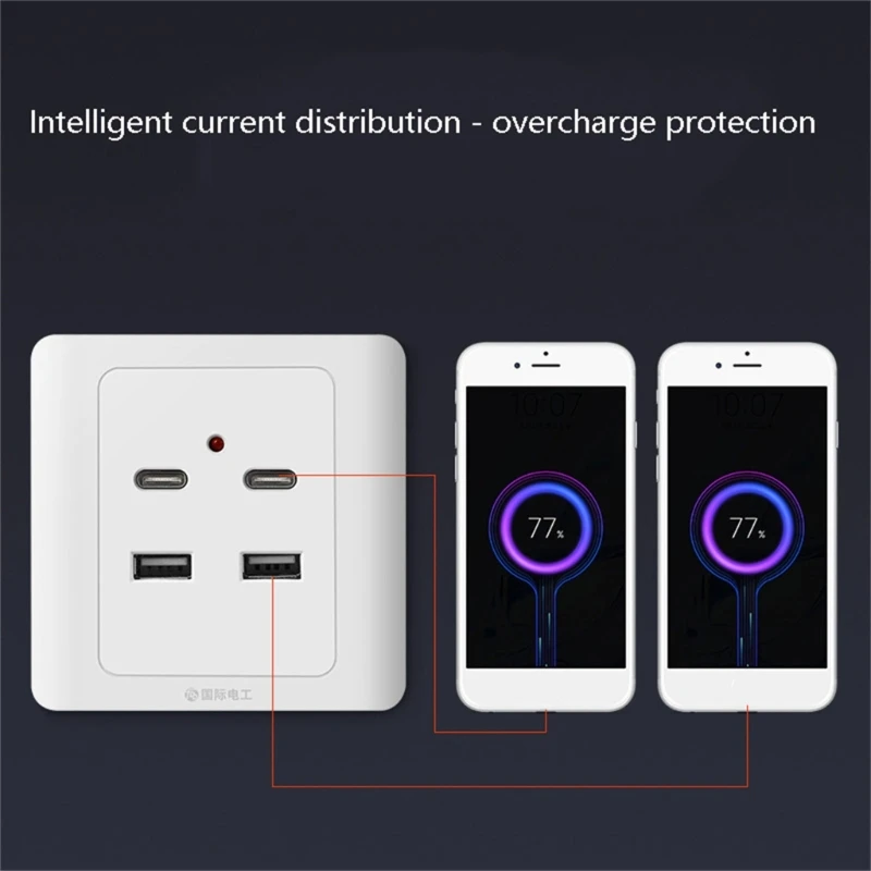 Профессиональная электрическая USB-розетка для зарядки с USB-портами 18 Вт 220 В