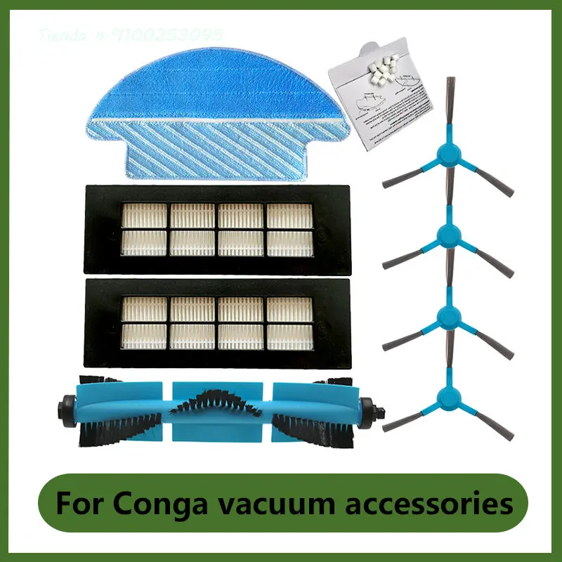

For Cecotec Conga 3090 Main Roller Side Brush Hepa Filter Mop Cloth Rag Wheel Robot Vacuum Cleaner Spare Part Accessory Kits