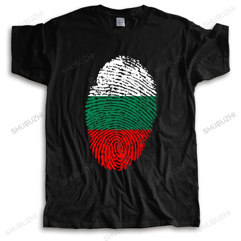 Stile semplice Manica Corta In Cotone Biologico Bulgaria Bandiera di Impronte Digitali Casual T Shirt Uomo T-Shirt Maschile