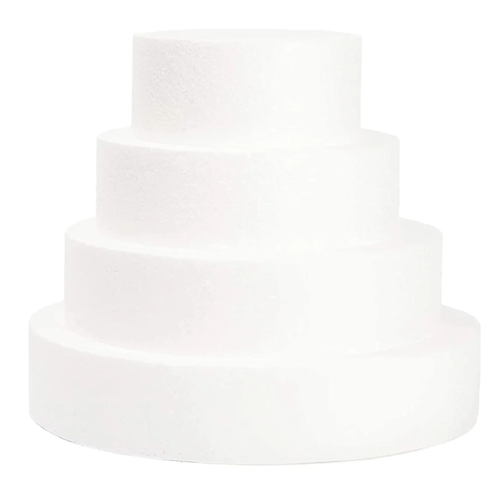 

4 Pcs DIY Tools Cake Foam Dummies Turntable Cake Foam Balls Wedding Decor Craft Cake Dummy Self Made Cake Embryo Model