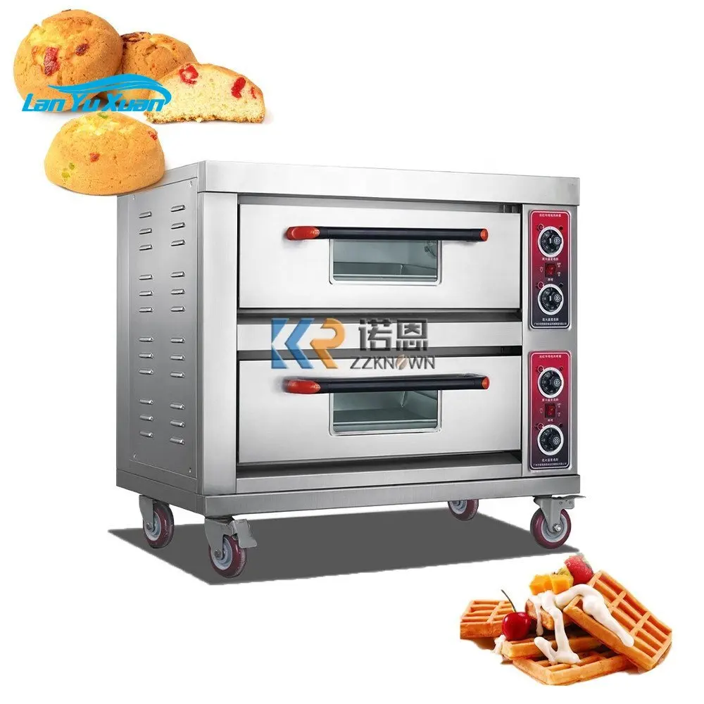 

2022 Electric Bread Baking Oven Machine with 2 Trays Small Pita Rotary Oven Bakery Equipment Pizza Making Machines