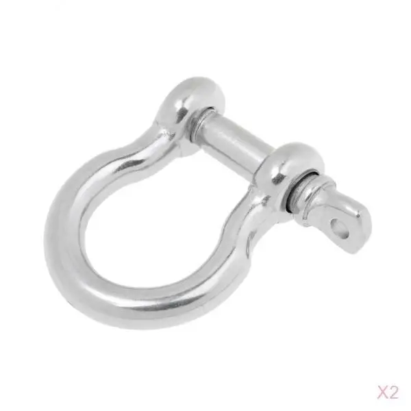 

2 Boat Chain Rigging Bow Shackle Captive Pin Stainless Steel 8mm