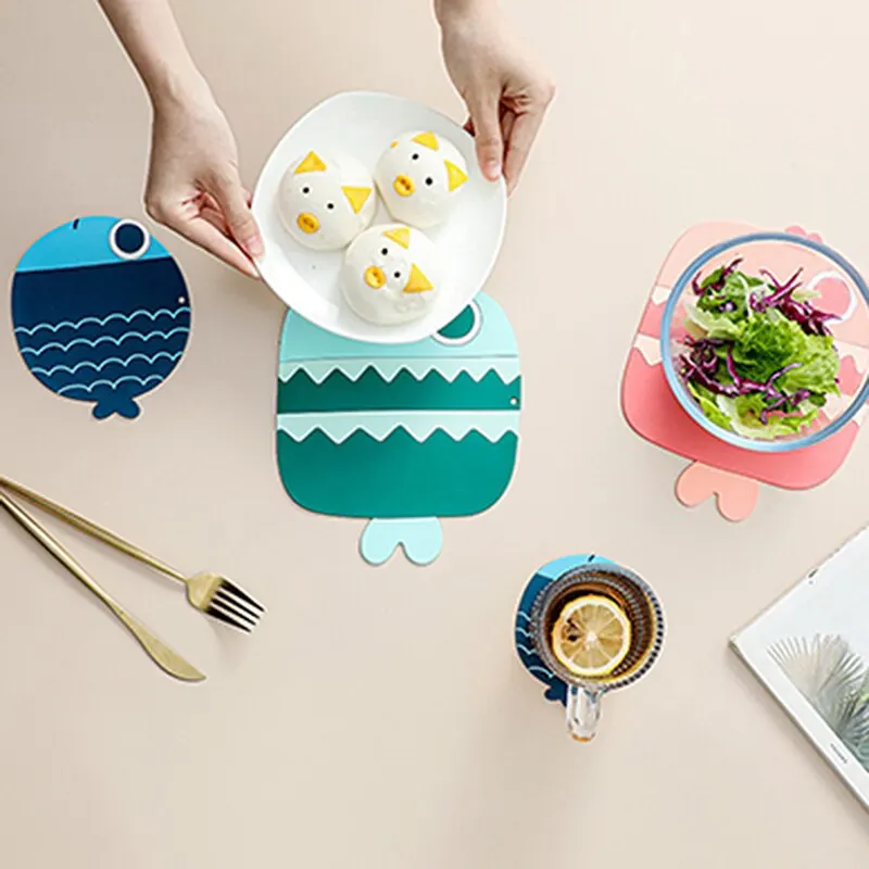 

Симпатичная мультяшная подставка для рыб утолщенная ПВХ изоляционная подставка креативная Нескользящая Толстая искусственная подставка ...