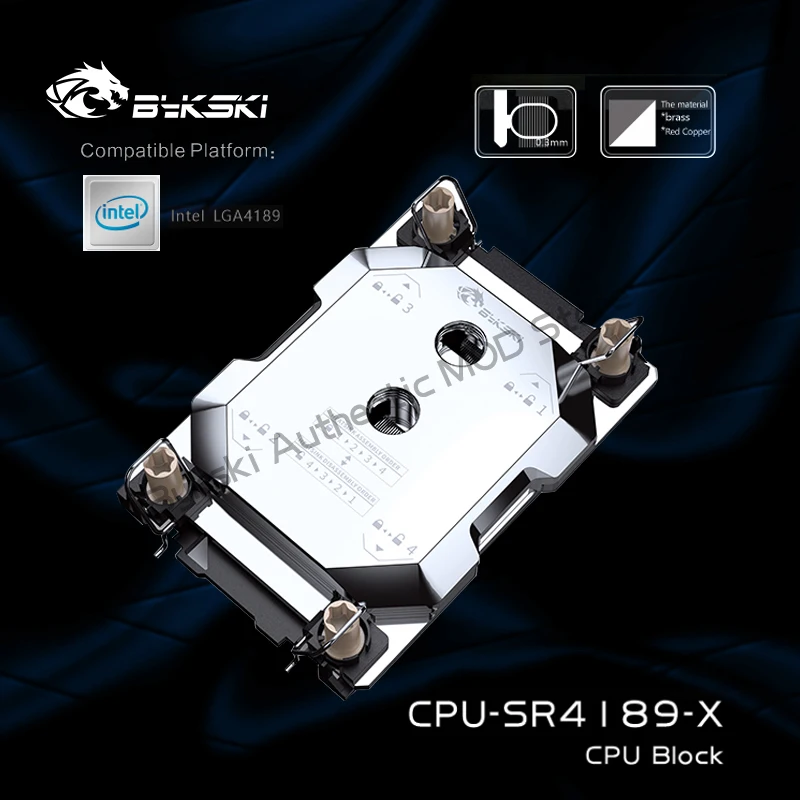 

Bykski телефон, полностью металлический водяной блок для процессора INTEL LGA4189, подключение к серверу, жидкое охлаждение, микроканалы 0,3 мм