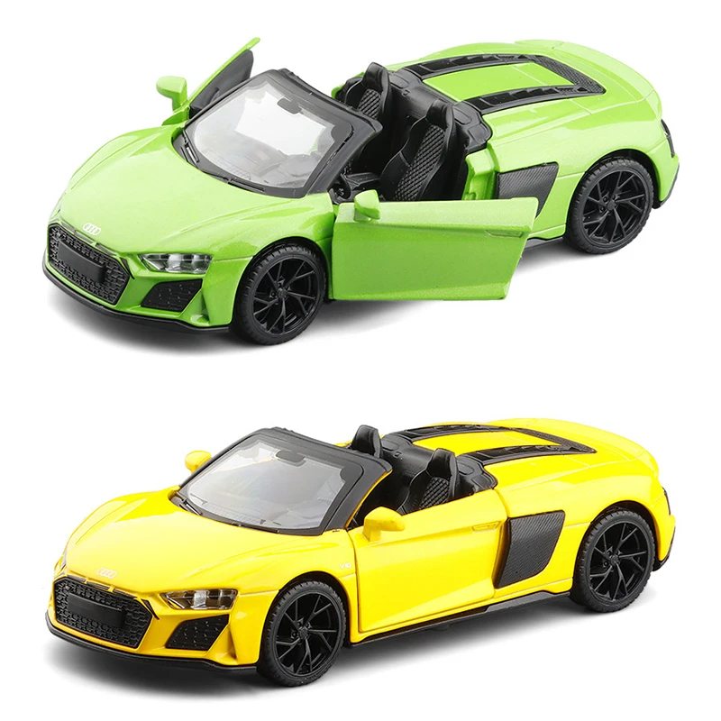 

Модель автомобиля Audi R8 в масштабе 1:32, литый под давлением, спортивный автомобиль, металлический автомобиль, тянущийся назад, подарки для дет...