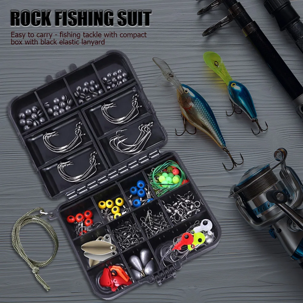 

187 шт. коробка для рыболовных снастей для карпа, поворотные бусины с джиг-крючками, портативная, легкая, для рыбалки и переноски