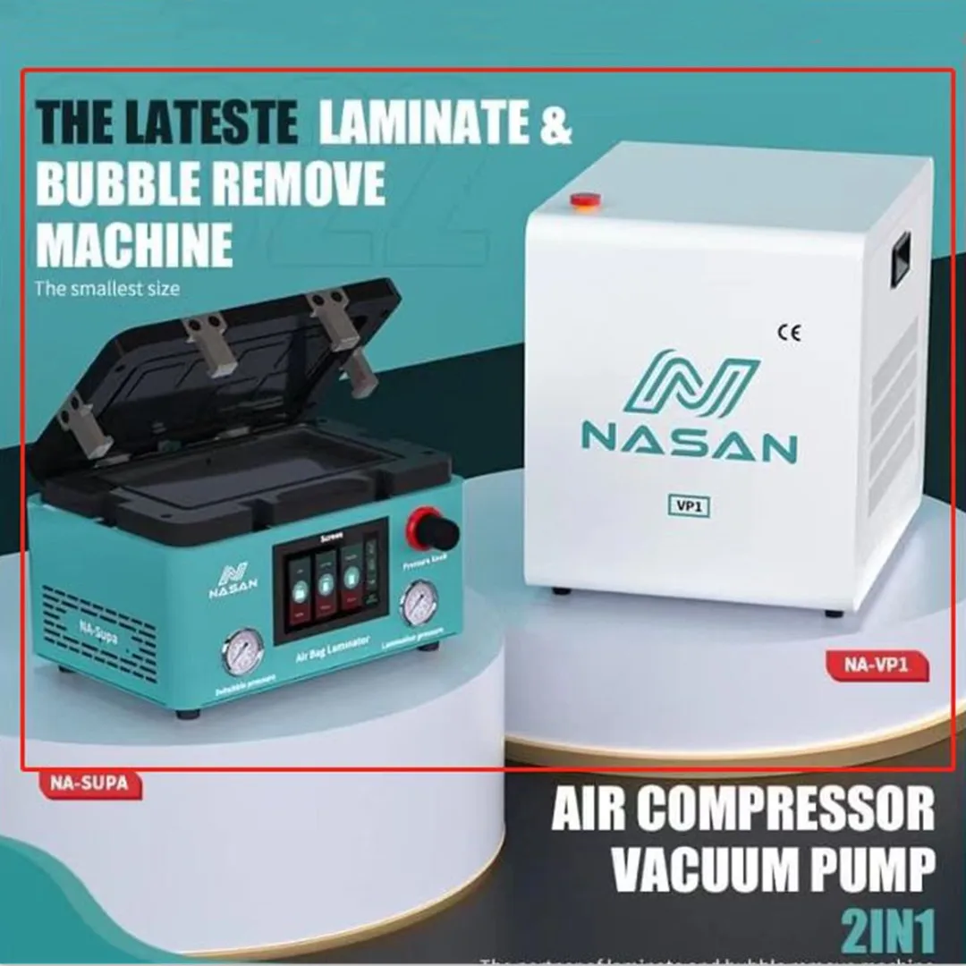 

NA-SUPA1 OCA Lamination Machine And NA-VP1 Pump and Air compressor For Smart Mobile Phone Display Touchscreen Change Repair