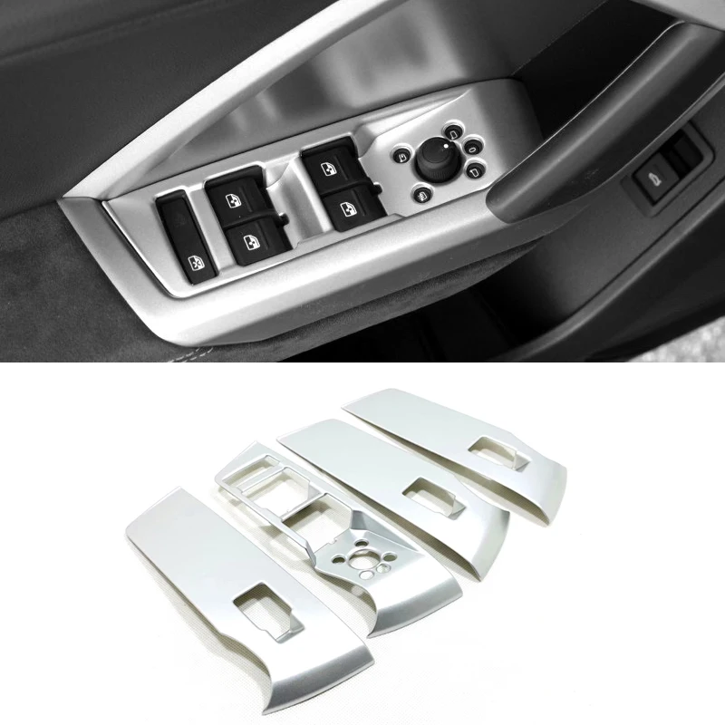 

Car Products Fit for Audi Q3 F3 Sportback 2019 2020 2021 Accessories Door Armrest Window Lift Switch Cover 4pcs Interior Parts