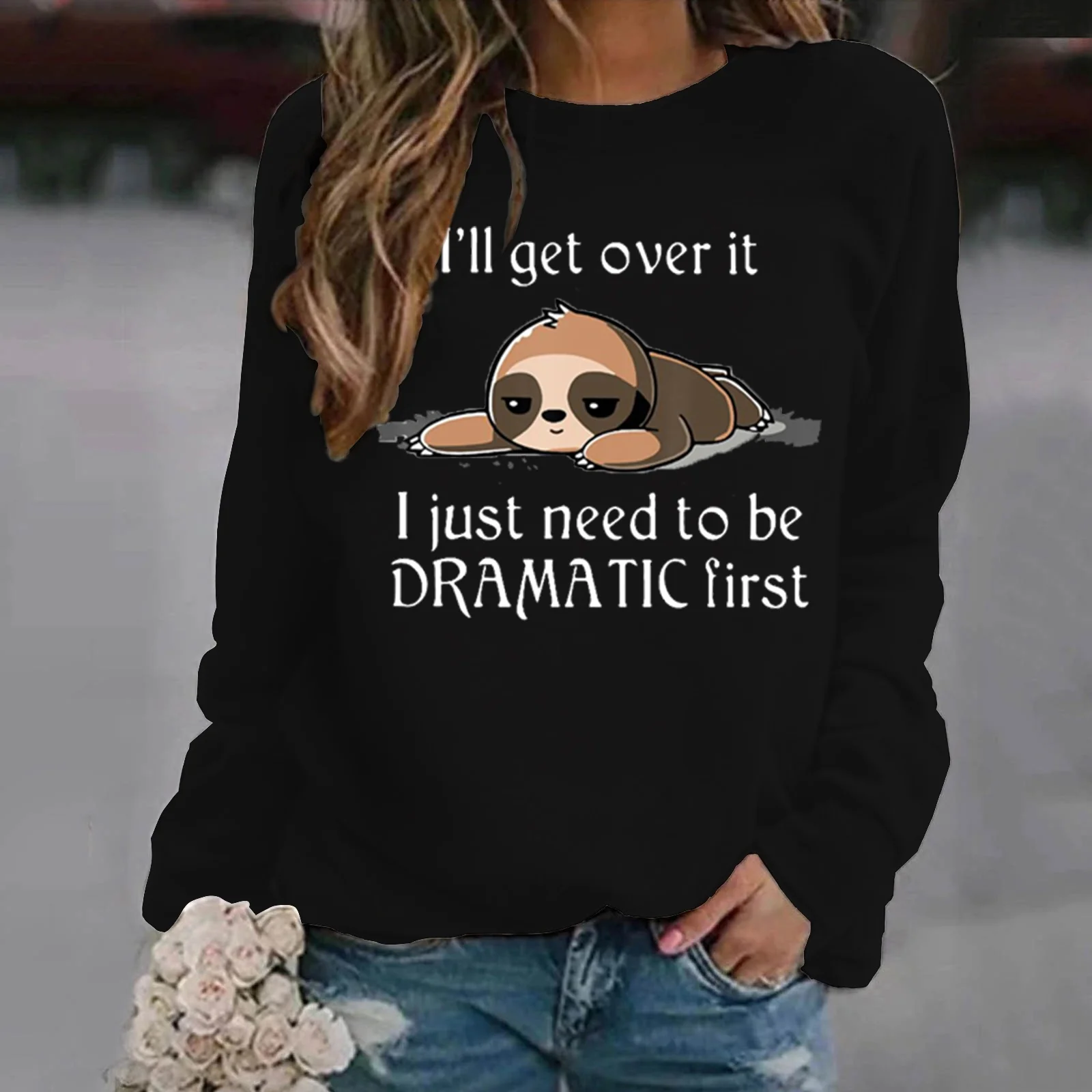 

Новинка весна-осень модный Женский Повседневный Универсальный пуловер с длинным рукавом и мультяшным принтом свитер