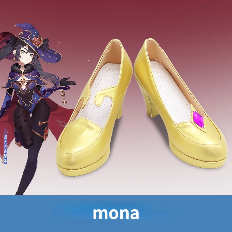 

Аниме игра Genshin Impact Mona 35-50 пользовательские унисекс сценические игры из искусственной кожи обувь для косплея