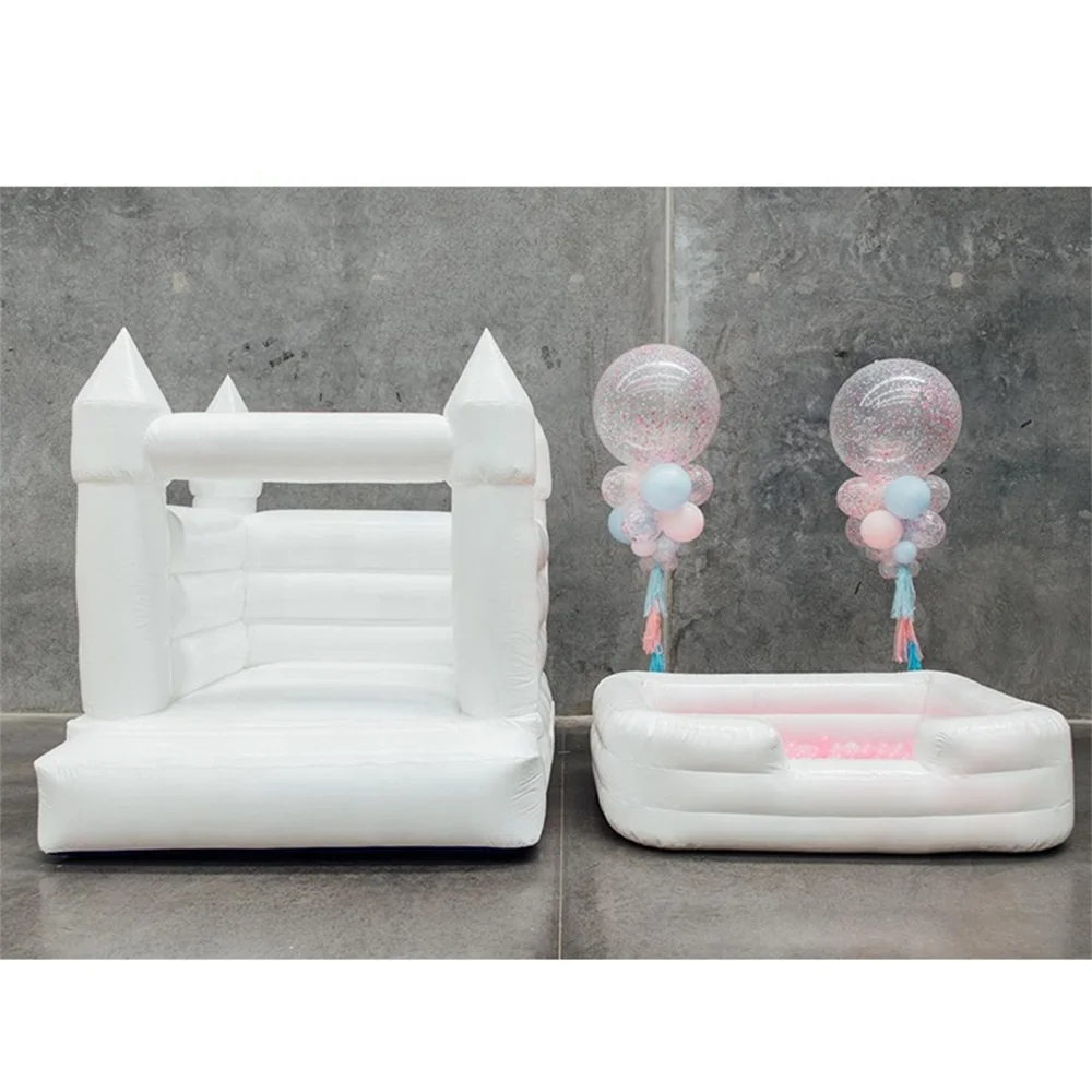 

kids Bounce House Jumping mini White Bouncy Castle Inflatable moon Wedding Bouncer jumper with Blower free shipping