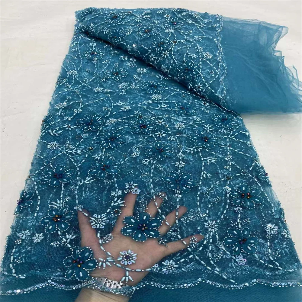 Нигерийское кружево 5 ярдов Высококачественная африканская Тюлевая кружевная