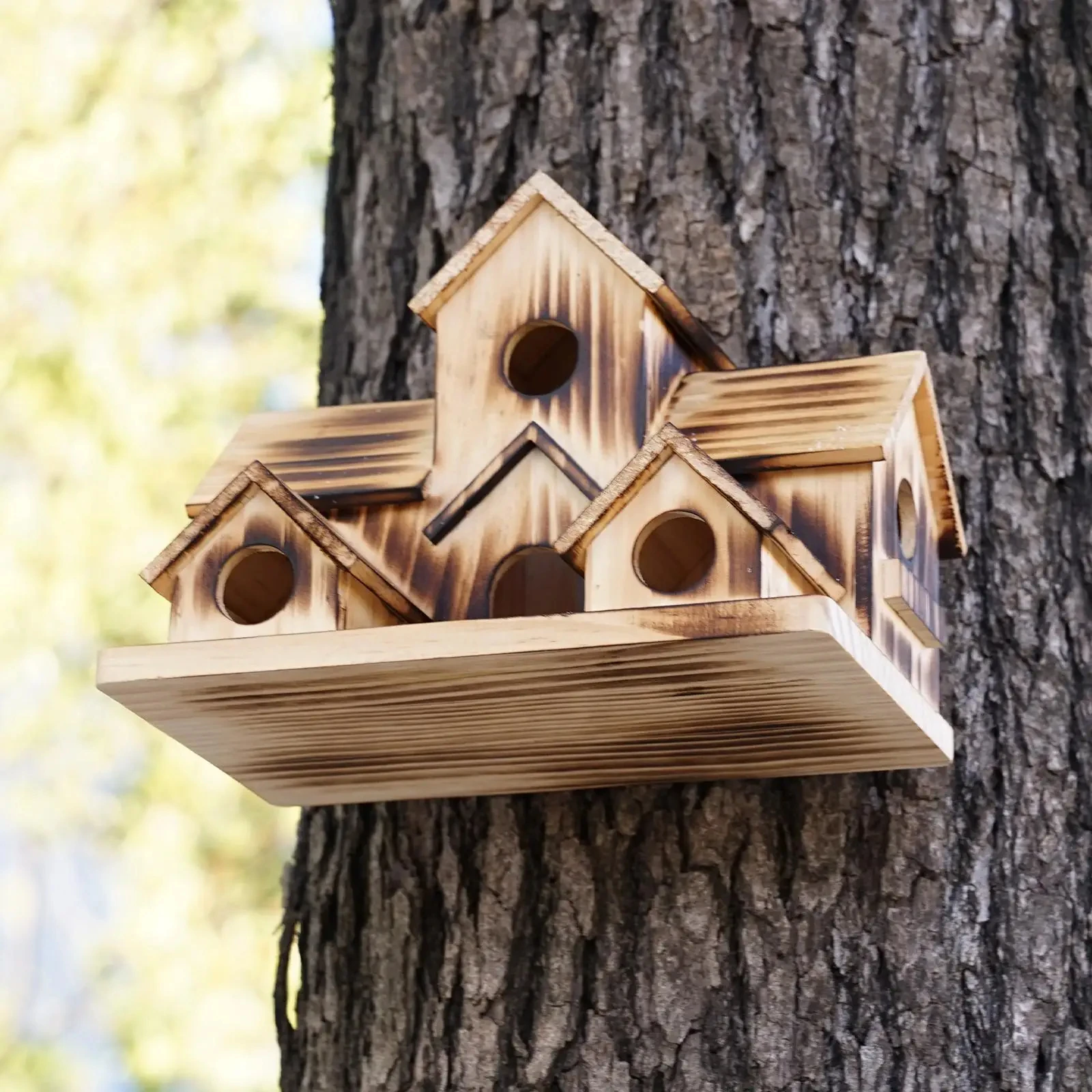 Уличное Гнездо Для 6 Птиц Деревянное Подвесное Садовое Мочальное Скворечник