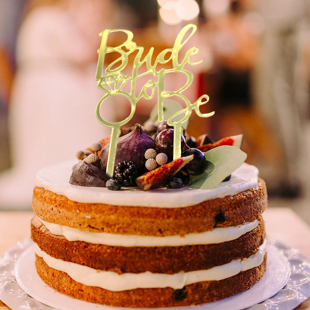 

2pcs Party Cake Decor Desktop Elegant Topper Acrylic Wedding Decor Cake Decor Supplies