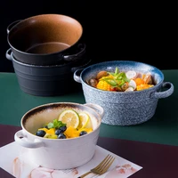 japanese soup bowl large ceramic bowl binaural soup bowl creative noodle bowl porcelain bowl salad bowl tableware large bowl