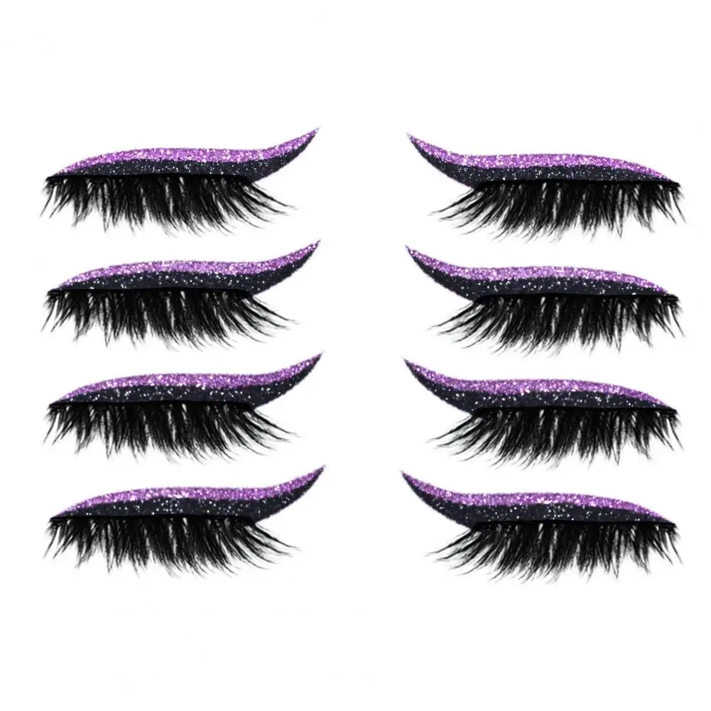 

4 Pairs/Set Durable Eyeliner Sticker Waterproof Easy to Remove Multi Styles False Eyelashes Eyeliner Sticker