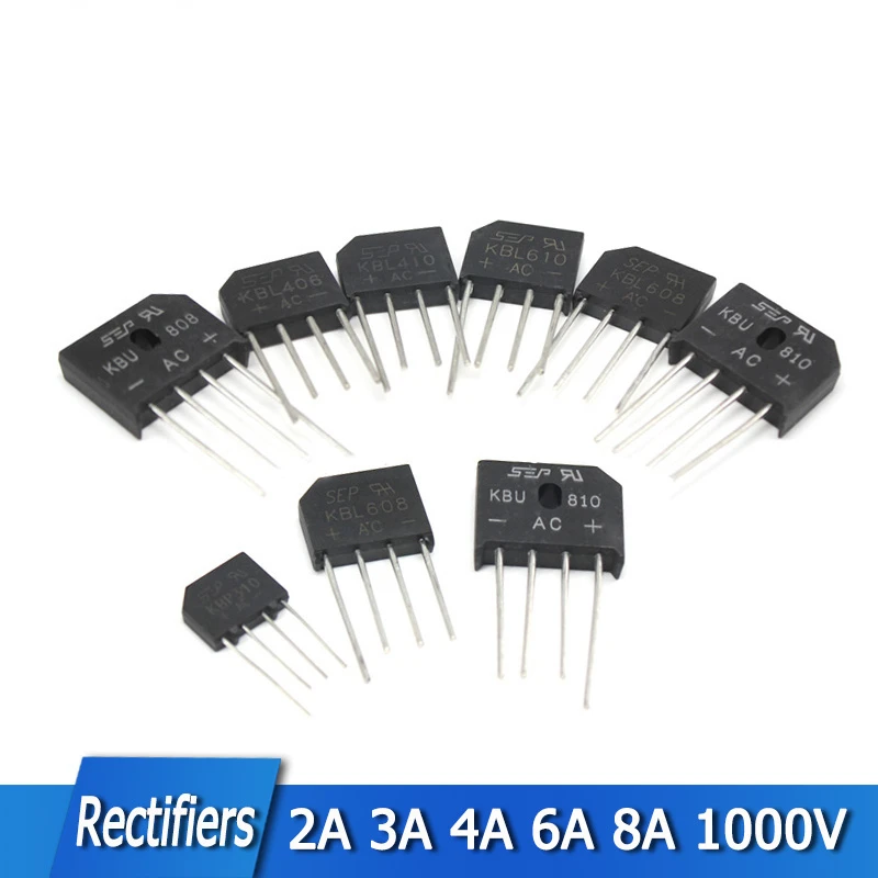 

5PCS Bridge Rectifier KBL406 KBL410 KBL608 KBL610 KBP206 KBP210 KBP307 KBP310 KBU808 KBU810 In Stock