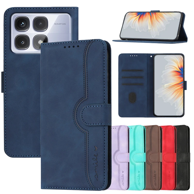 Флип-Чехлы для Redmi K70 Ultra чехол Xiaomi K70E K60 K50 K40 Pro Магнитный защитный чехол-бумажник