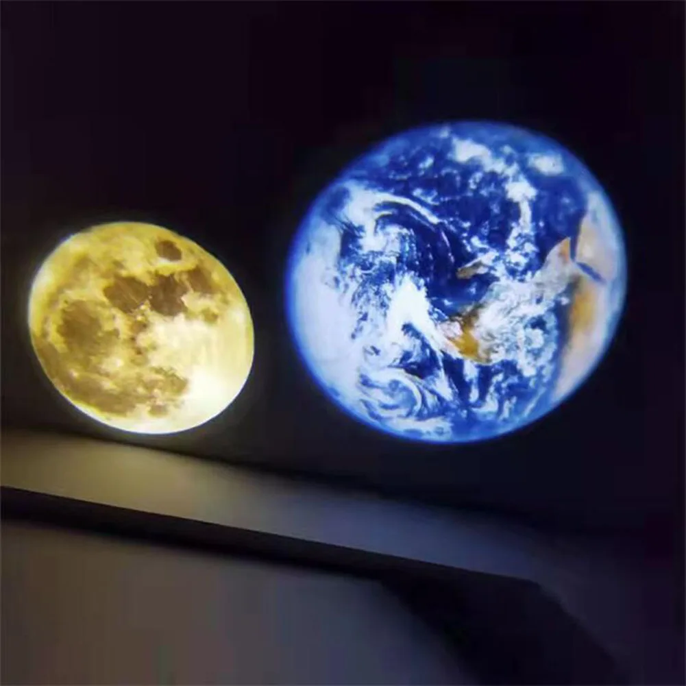 

LED Moon Earth Projector Night Light Bedroom Table Lamp for Bedroom Bar Coffee Shop Wall Photo Atmosphere Decoration