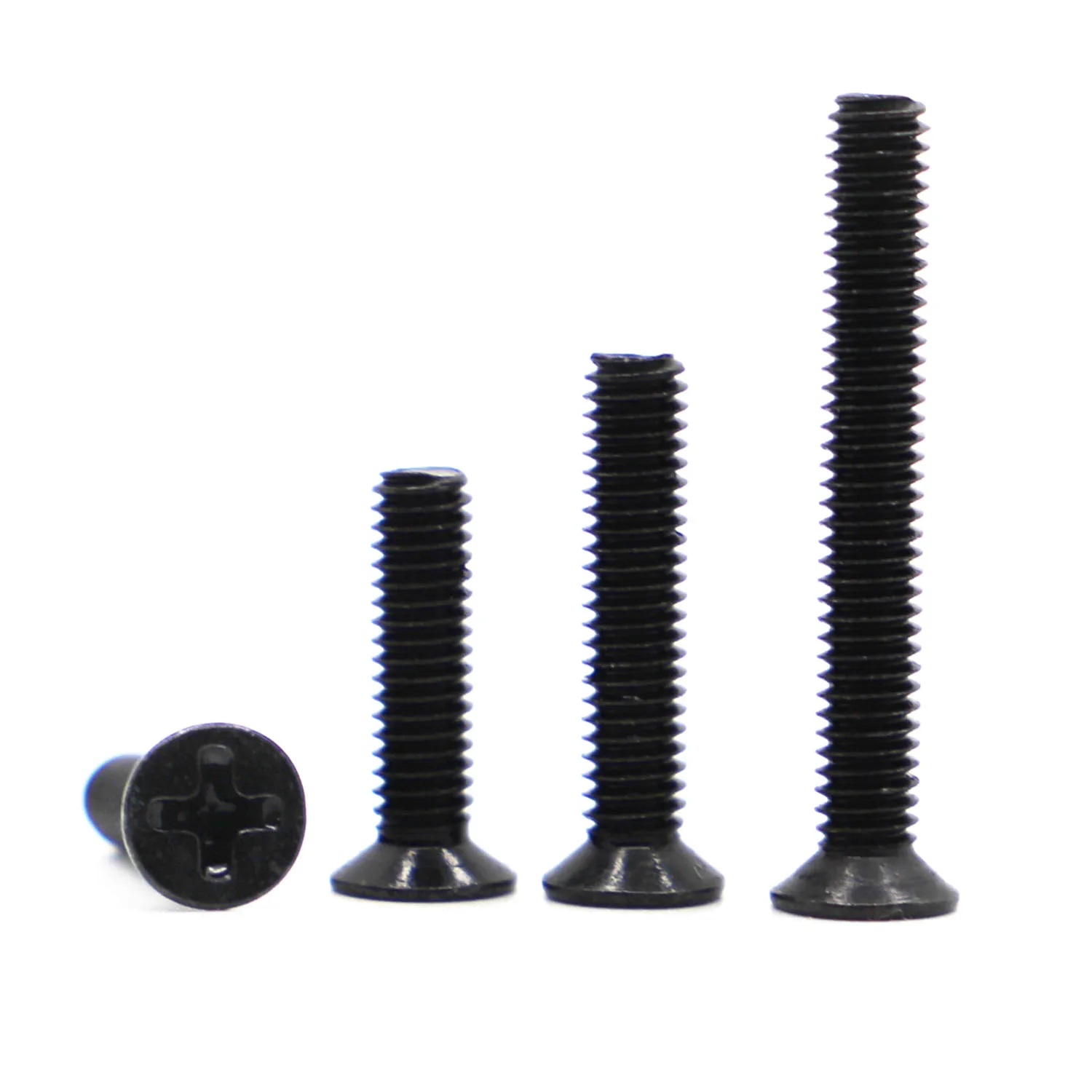 

10-50pcs Black Flat Head Screw M1 M1.2 M1.4 M1.6 M2 M2.5 M3 M4 M5 Mini Micro Computer Small Phillips Cross Bolt Notebook Screws