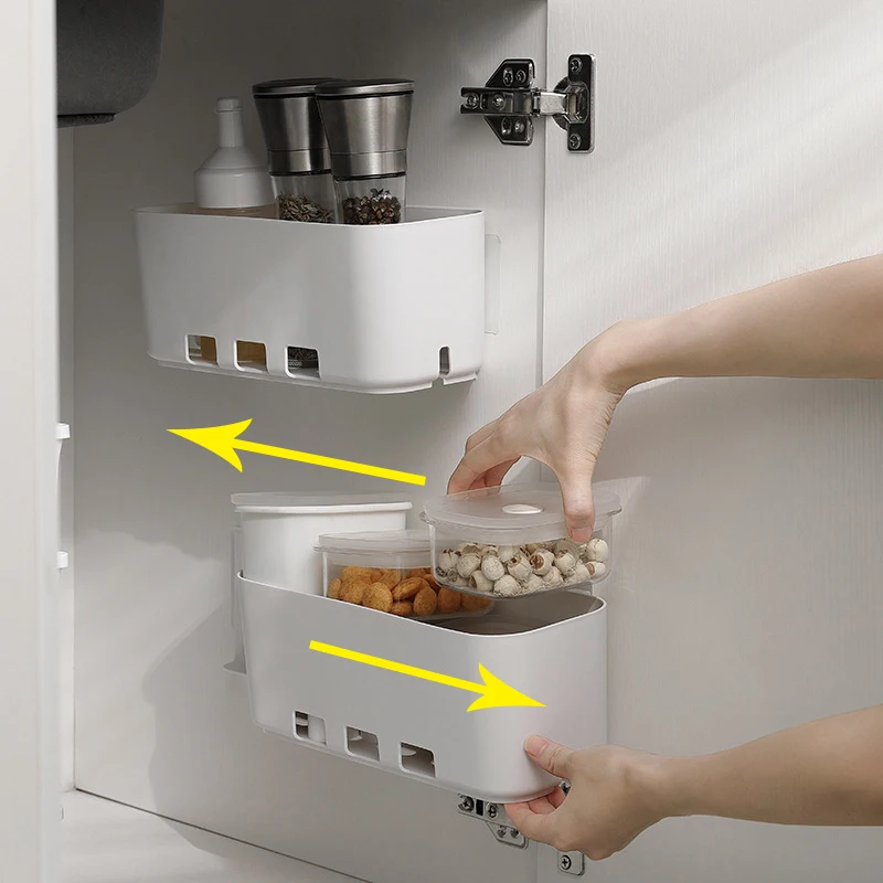 

Kitchen Under Sink Organizer Storage Box Wall-mounted Door Spices Condiments Kitchen Organizers for Pantry Cabinet Closet Box