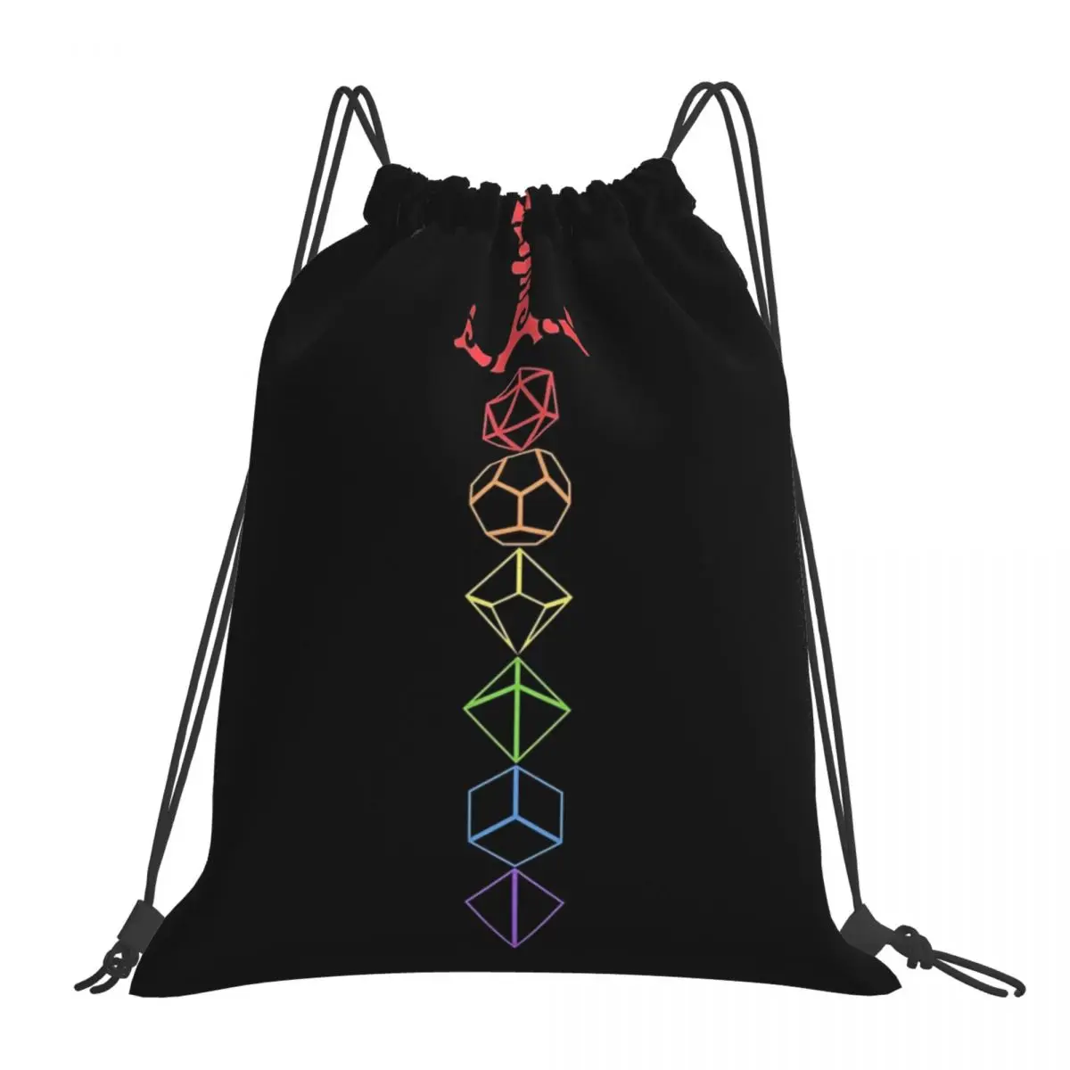 

Rainbow Dice Sword Tabletop RPG Gaming Drawstring Bags Casual Portable Backpacks Drawstring Bundle Pocket Book Bags For School