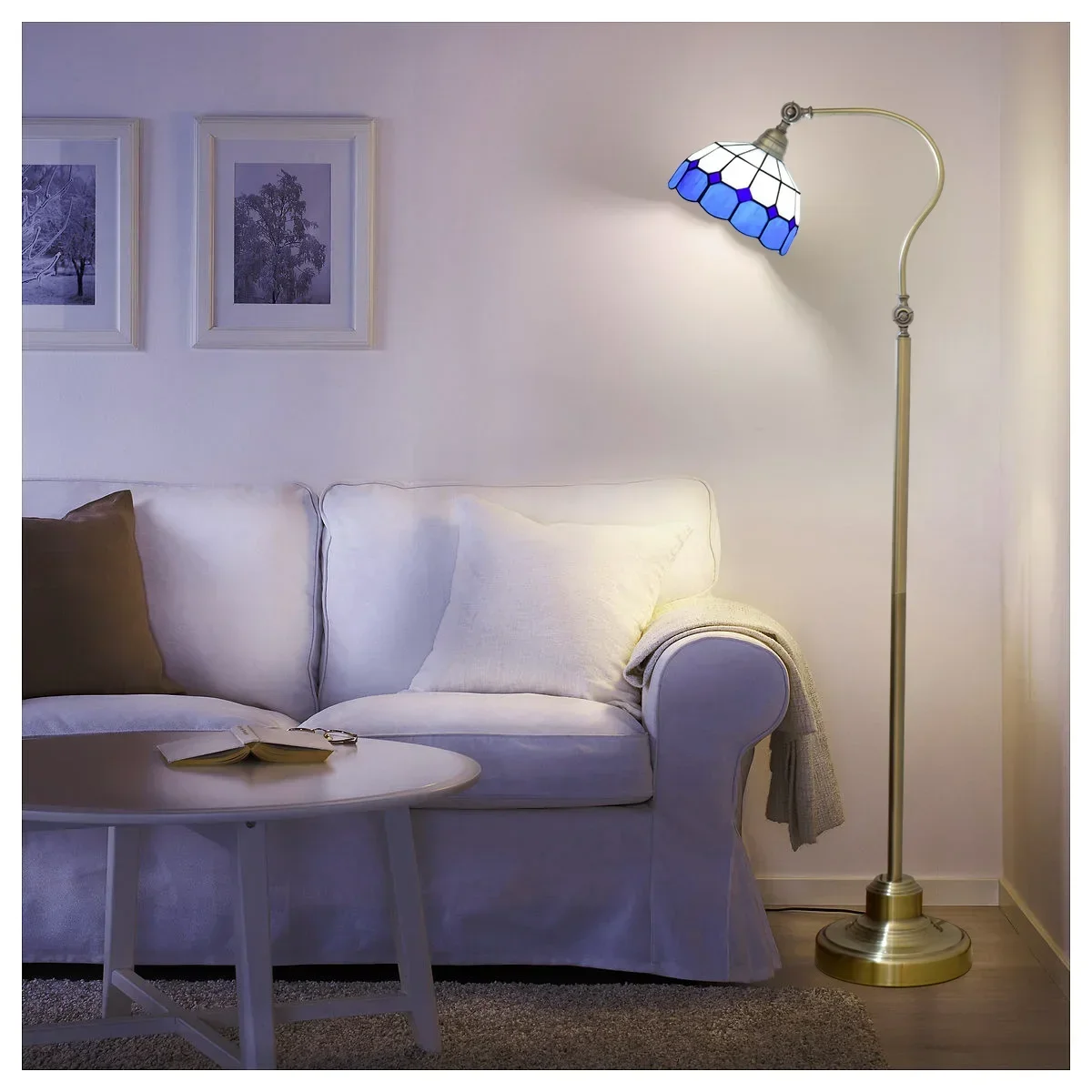 Торшер Тиффани Витражи в богемном стиле с блестками Гостиная Спальня