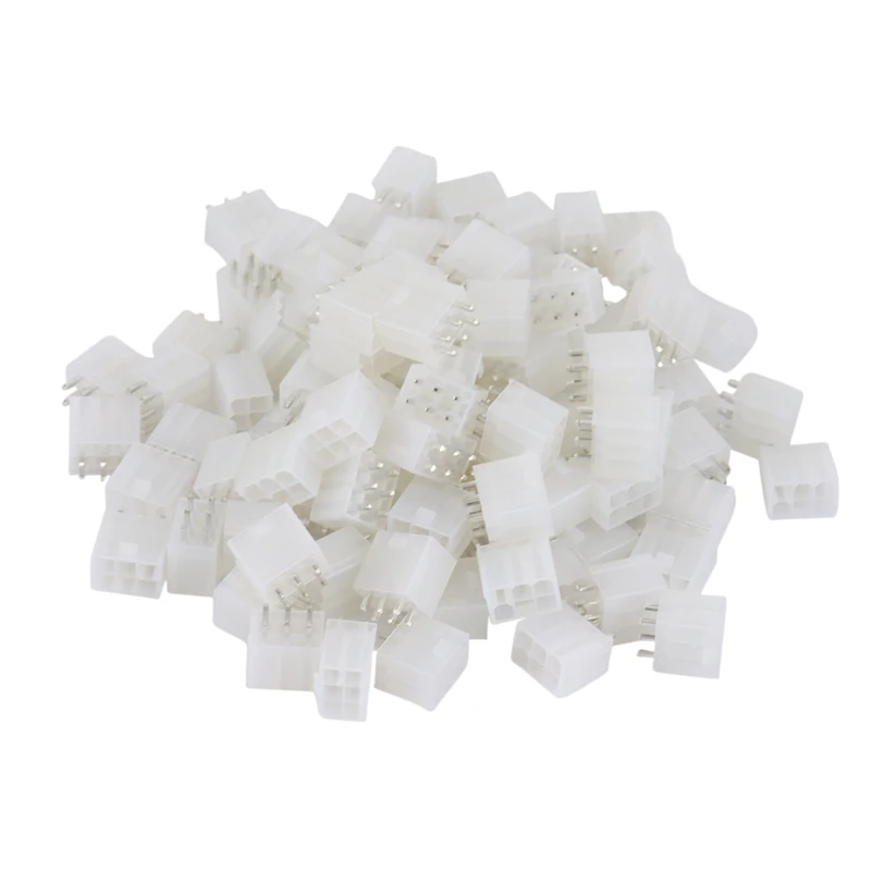 

100PCS 4.2Mm White 6P Female Socket Straight Needle For PC Computer ATX Graphics Card GPU PCI-E Pcie Power Connector