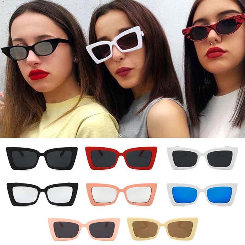 

Sexy Cat Eye Sunglasses Women Vintage Square Gradient Rectangle Sun Glasses Eyewear For Ladies Trendy Stylish Glasses Eyewear