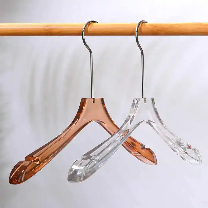 

Plastic Custom logo Transparent Coat Pants Clothes Acrylic Hanger for Women