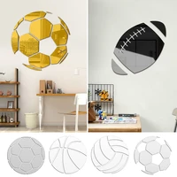 acrylic football diy mirror wall stickers home decor stickers tennis baseball rugby volleyball soccer self adhesive wall sticker