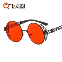 fashion driving glasses unisex punk style car driving sunglasses round frame metal sunglasses spring steam style personality