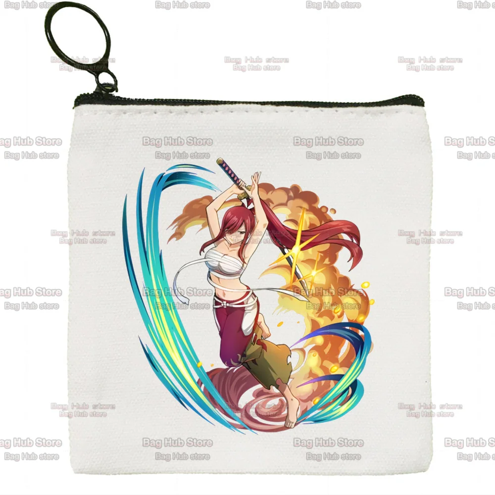 Fairy Tail Canvas Coin Bag DIY Zipper Key Bag Money Pocket Women Men Coin Purse Small Kid Pouch