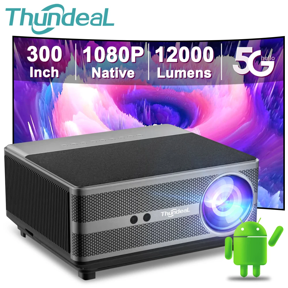 ThundeaL Full HD 1080P Projector TD98 WiFi LED 2K 4K Video Movie Beam TD98W Android Projector PK DLP Home Theater Cinema Beamer