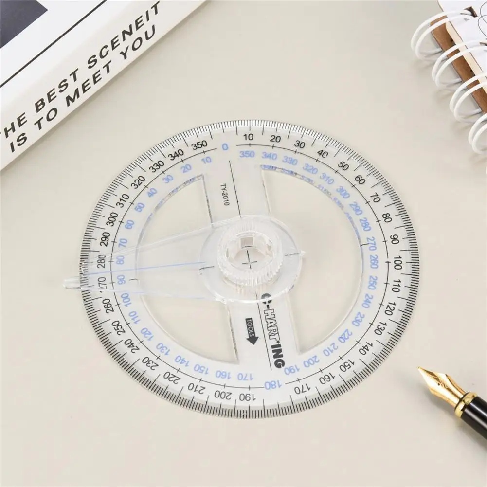 

2Pcs Novel Protractor Visible Angle Protractor Lightweight 360 Degree Portable Angle Finder Eco-friendly