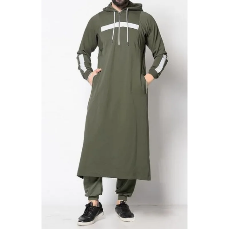 New Winter Muslim Saudi Arabia Arabic Abaya Dubai Long Robes Traditional Kaftan SweaterMens Jubba Thobe Arabic Islamic Clothing