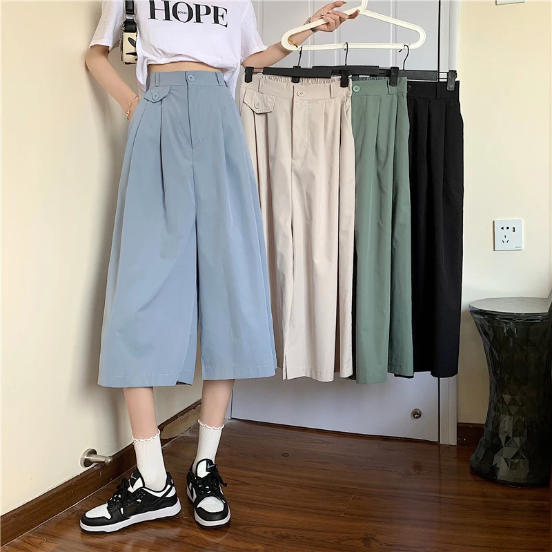 

Cheap wholesale 2021 spring summer autumn new fashion casual Popular long women Pants woman female OL wide leg pants Vy620