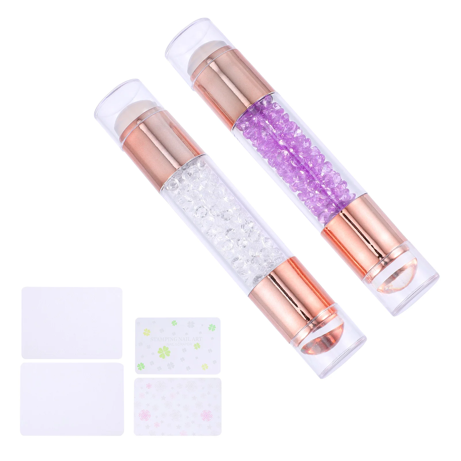 2 шт. штамп для ногтей с бантом блестящий лак гель-лак маникюра ручка скребок лица