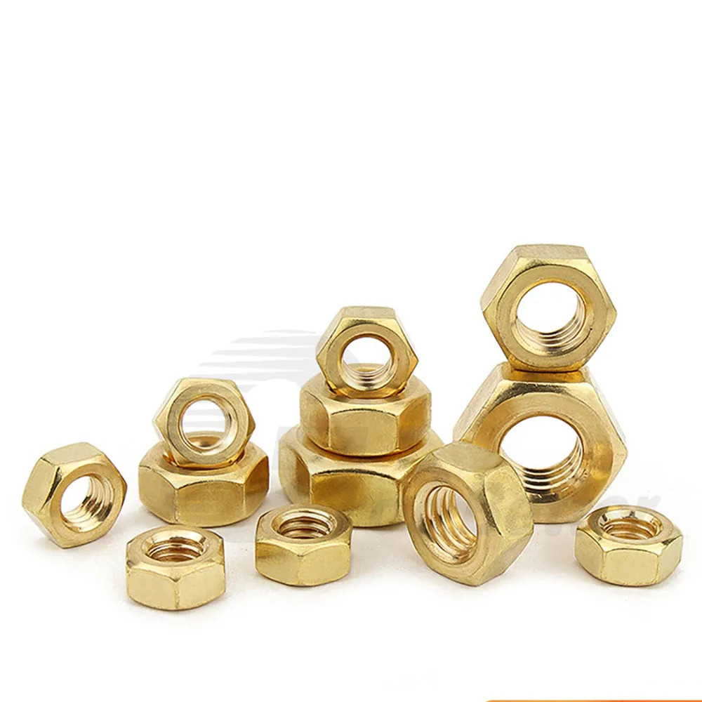 

1/5/10/20/50Pcs Solid Brass Copper Hex Hexagon Nuts For M0.8 M1.0 M1.2 M1.4 M1.6 M2 M2.5 M3 M3.5 M4 M5 M6 Screw Bolts