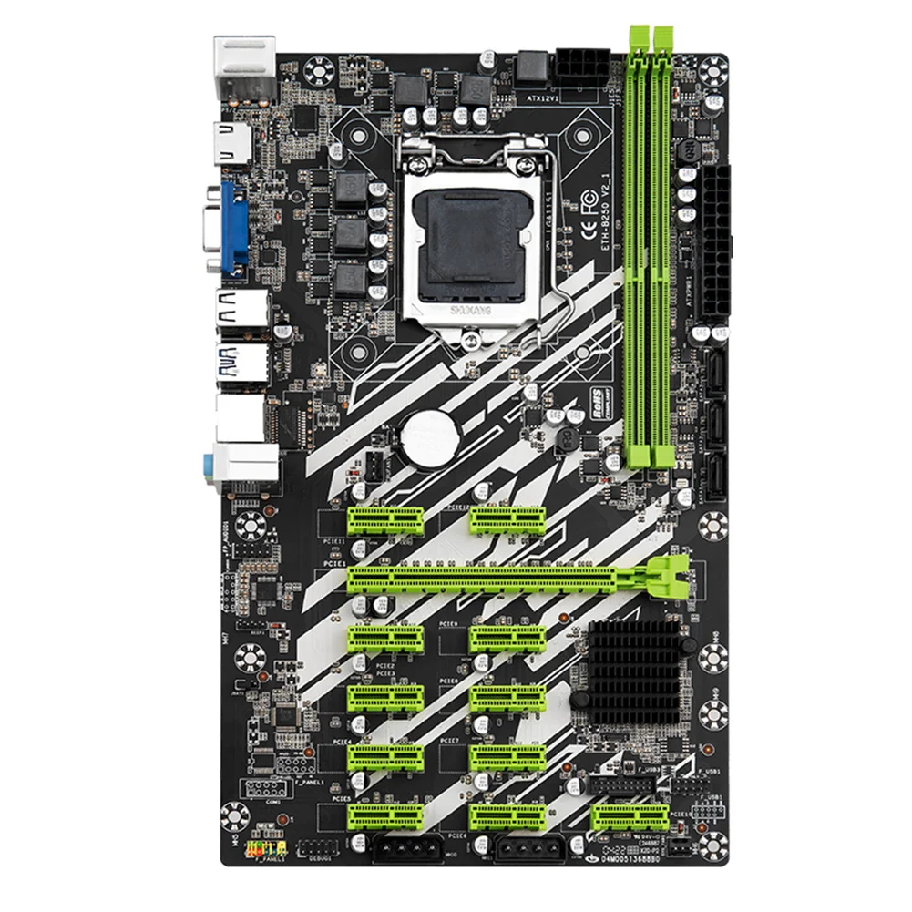 

ETH-B250 BTC Mining Motherboard PCI-E16X Graphics Card LGA 1151 DDR4 SATA3.0 VGA HDMI-compatible Support 2133/2400/2666MHz