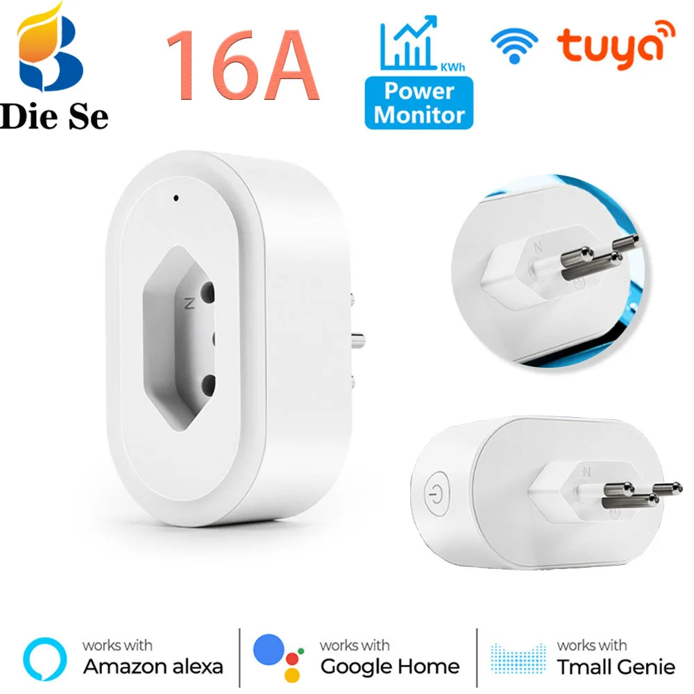 

Brazil Standard Smart Wifi Socket 127V 220V 10A Tuya Smart Life Plug Remote Control Home Appliance Work with Alexa Google Home