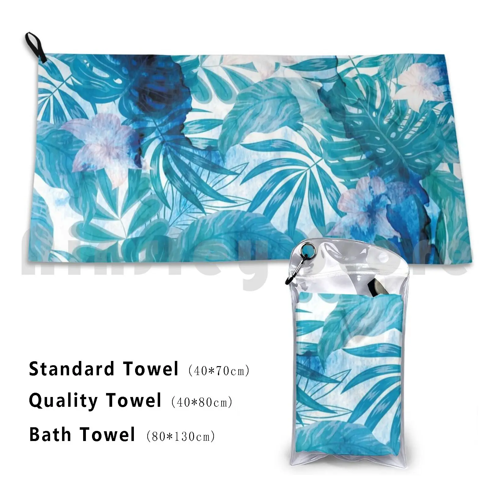 Beach Cushion Tropical Indigo Leaves Blue Leaf Nature Green Pattern Summer