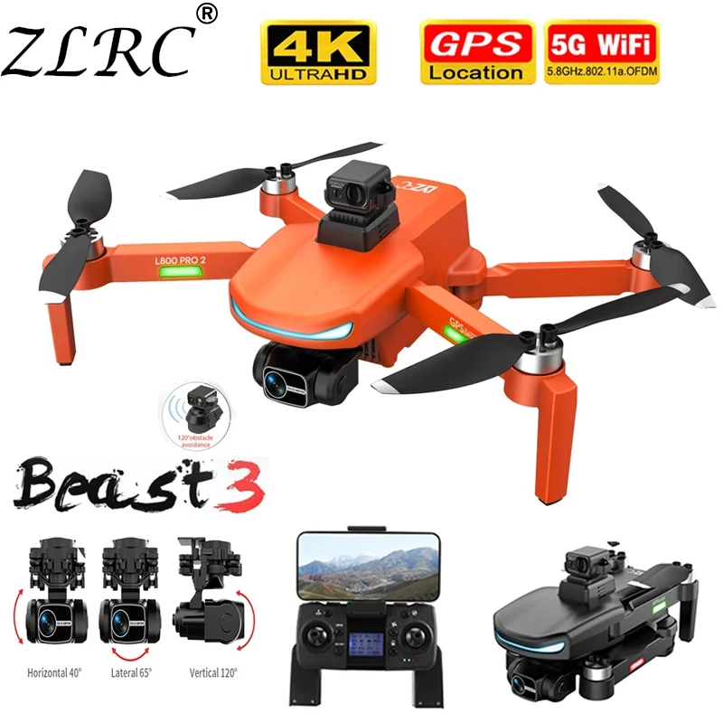 ZLRC GPS Дрон 4K Профессиональная HD камера 3-осевой стабилизатор шарнирный обход