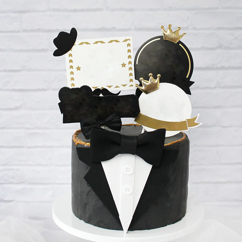 

Suit Bow Tie Suit Happy Fathers Day Cake Topper Happy Birthday Dad Cake Decoration Cake Decorating Tools Party Favors