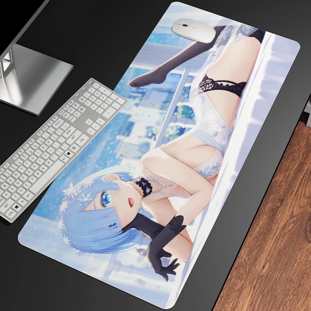 

Re Zero Mouse Pad Gamer Anime Sexy Cute Girl Rem Large DeskMat Placemat Computer Gaming Peripheral Accessories MousePad