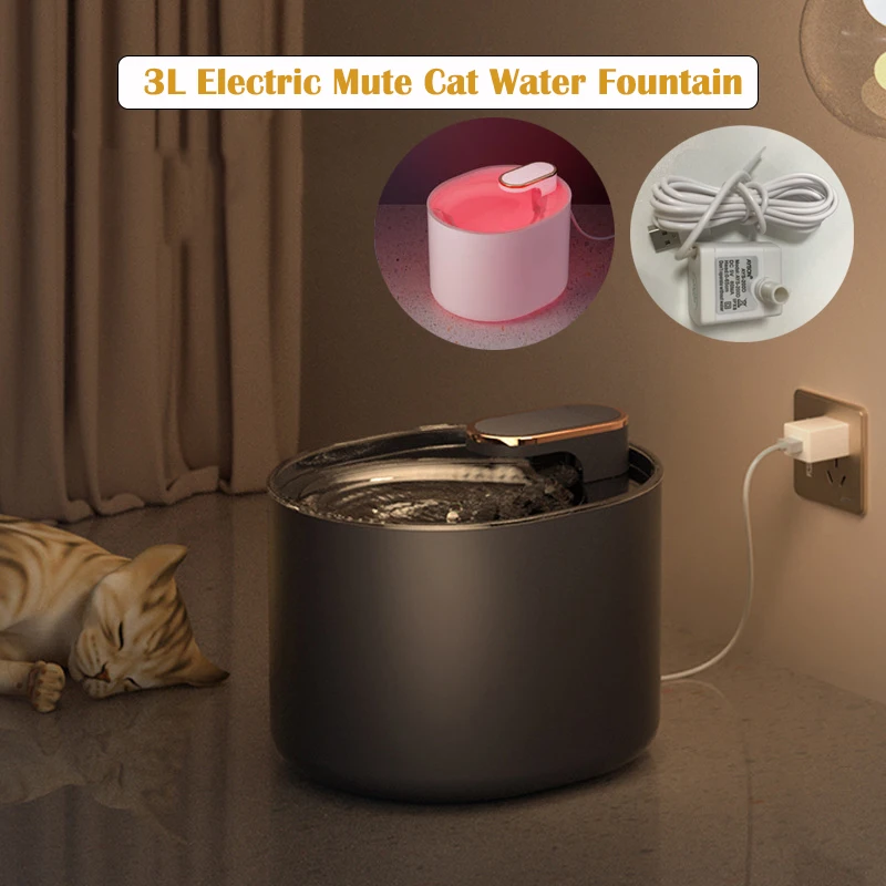 

3L Automatic Pet Cat Water Fountain Dispenser Cycle Filter Electric Mute Dogs Cat Drinker Feeder Bowl Pet Auto Water Dispenser