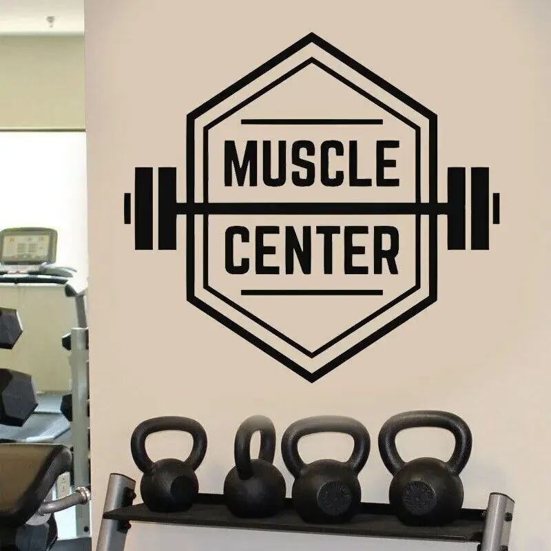 Мышечный центр знак тренажерного зала тренировки бодибилдинг гири настенная